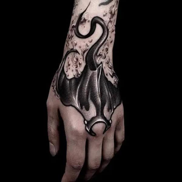 Stingray Hand Tattoo