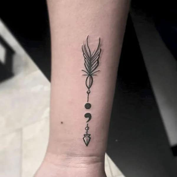 Arrow Semicolon Tattoo