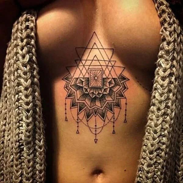 Mandala Under Breast Tattoo