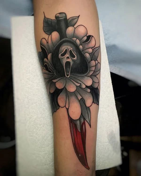 Ghostface Tattoo On Arm