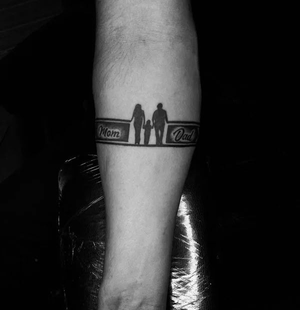 Mom and Dad Flower Tattoo