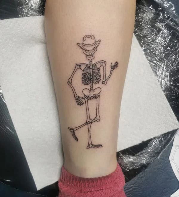 Cowboy Skeleton Tattoo