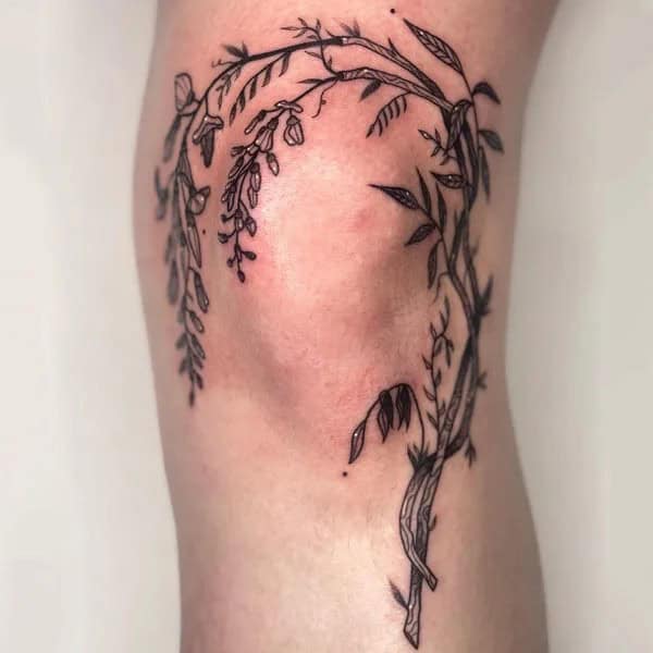 Wisteria Thigh Tattoo