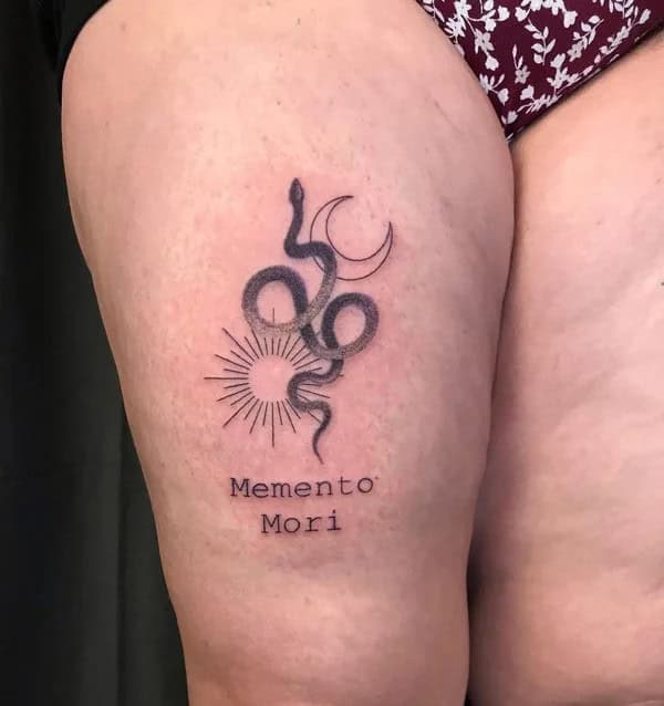 Memento Mori Snake Tattoo