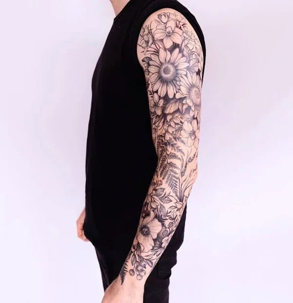 Flower Sleeve Tattoo