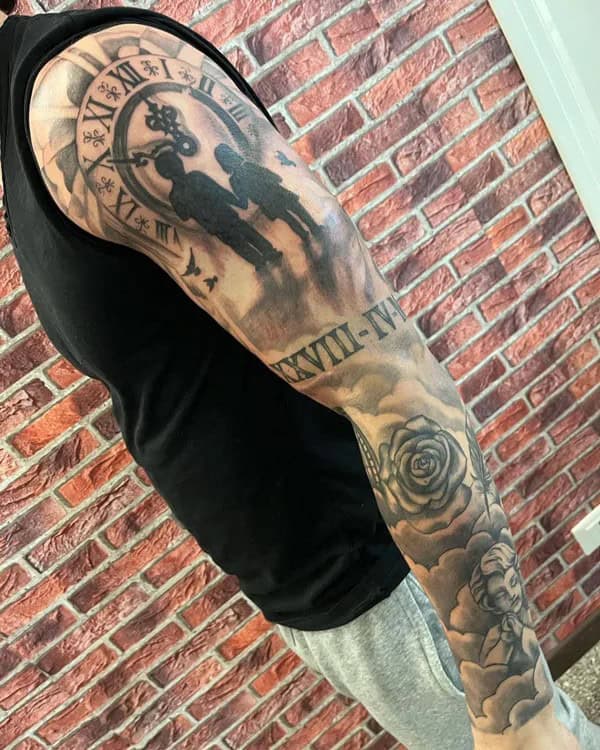 Clock Sleeve Tattoo