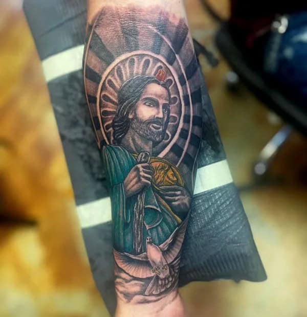 San Judas Flag Tattoo