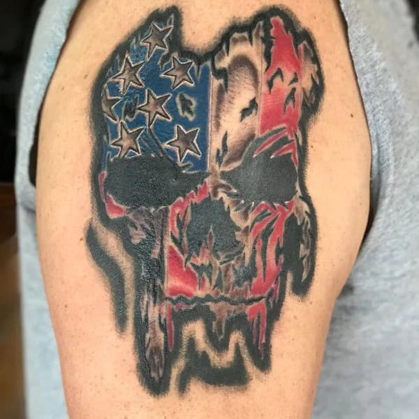 Patriotic Skull Tattoo