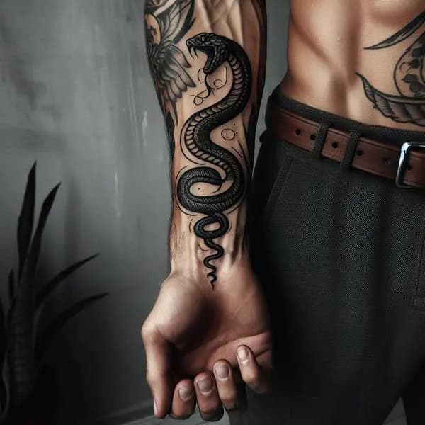 Forearm Snake Tattoo