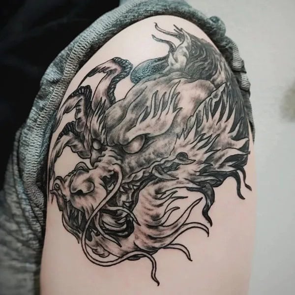 Chinese Dragon Head Tattoo