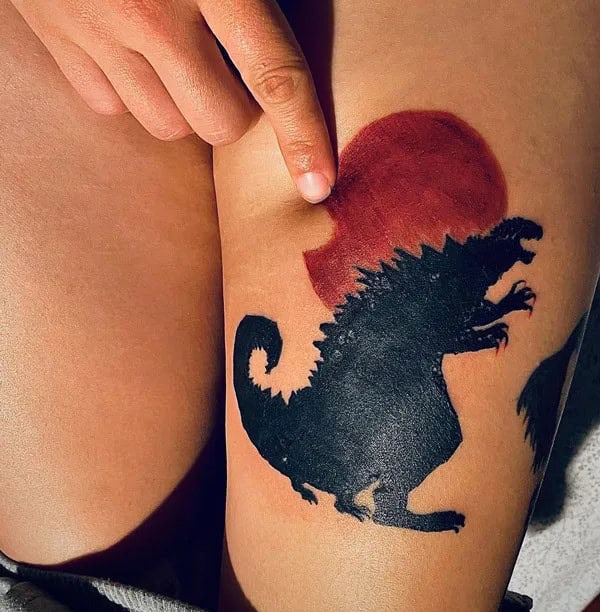 Godzilla vs Ghidorah tattoo