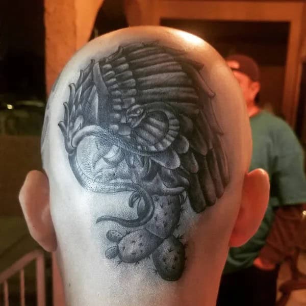 Mexican Eagle Chest Tattoo