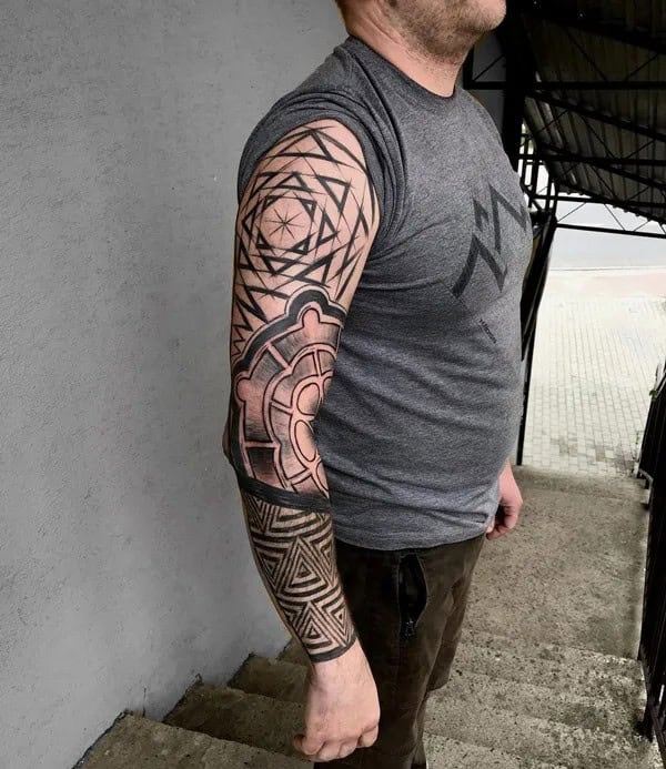 Geometric Sleeve Tattoo