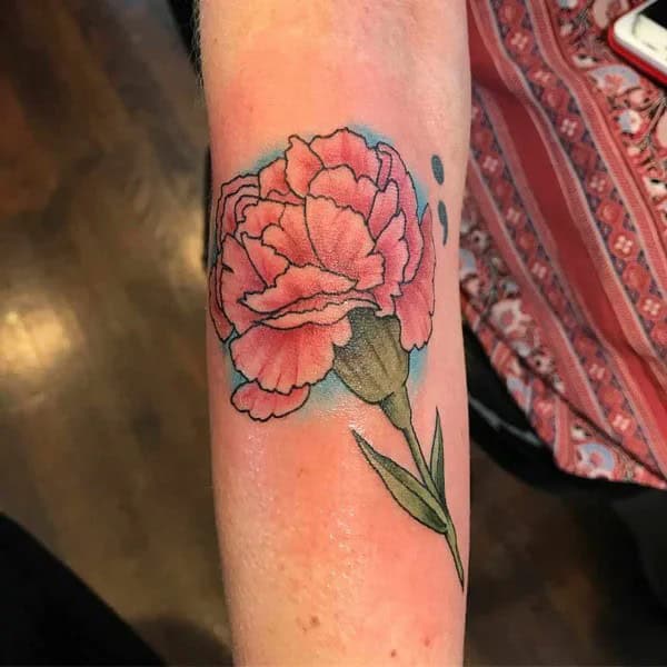 Simple Carnation Tattoo