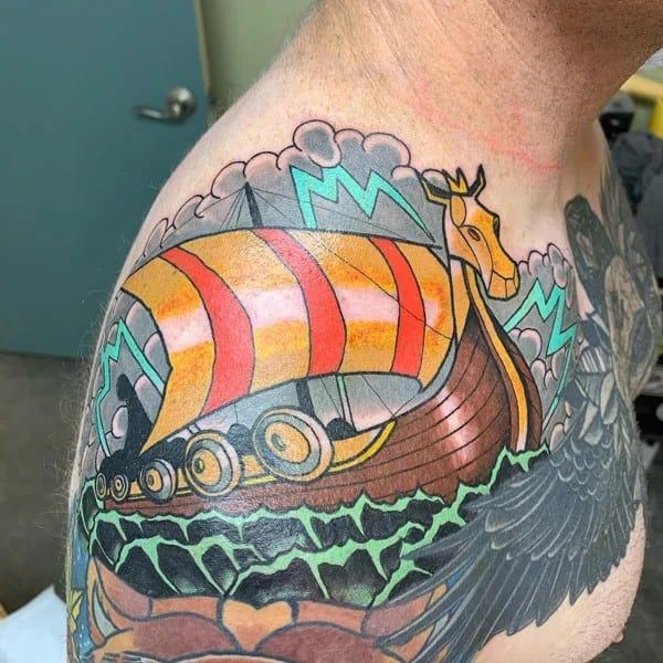 Viking Ship Tattoo