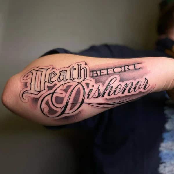 “Death Before Dishonour” Forearm Tattoo