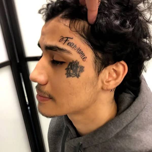 Fear None Side Face Tattoo