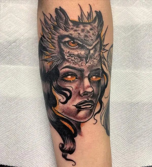 Athena Owl Tattoo