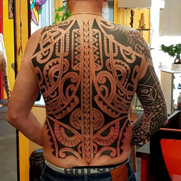 Polynesian Back Tattoo