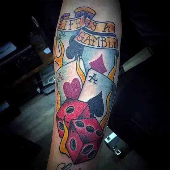 Life’s a Gamble Poker Tattoo