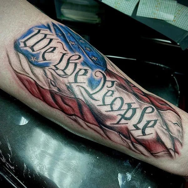 We The People Flag Tattoo