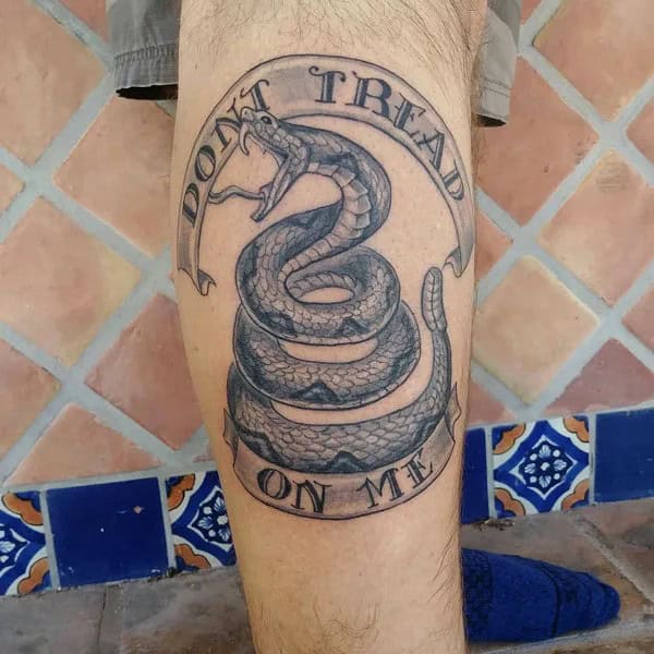 “Don’t Tread On Me” Back Tattoo