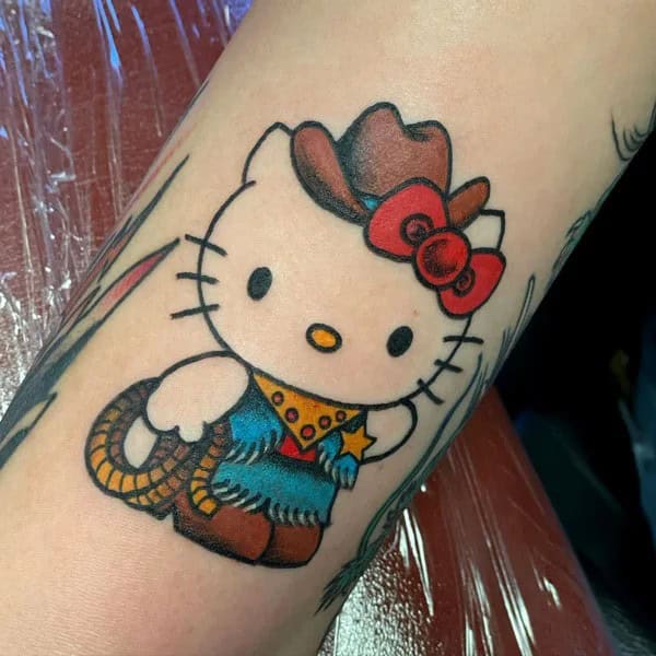 Ankle Hello Kitty Tattoo