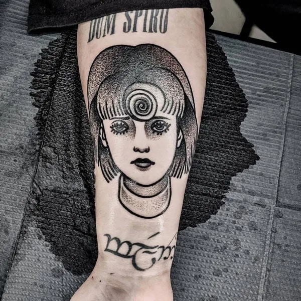 Geometric Junji Ito Tattoo