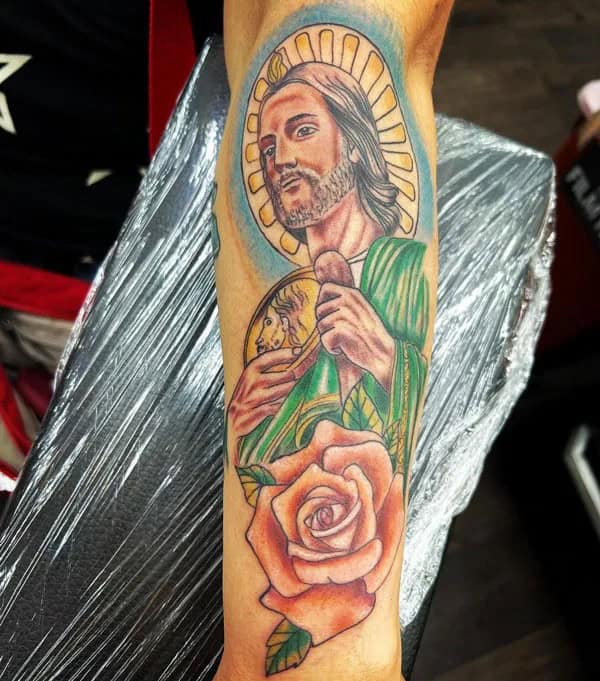 San Judas Flag Tattoo