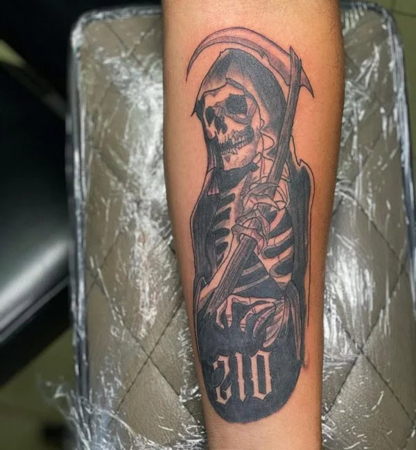 Grim Reaper Forearm Tattoo