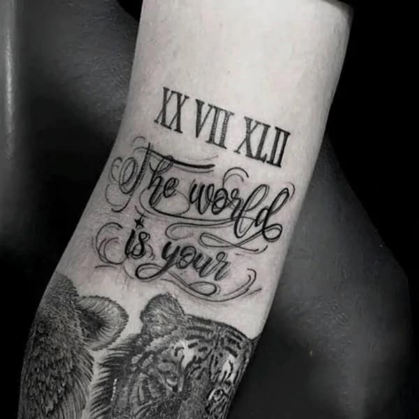 “The World Is Yours” Finger Tattoo