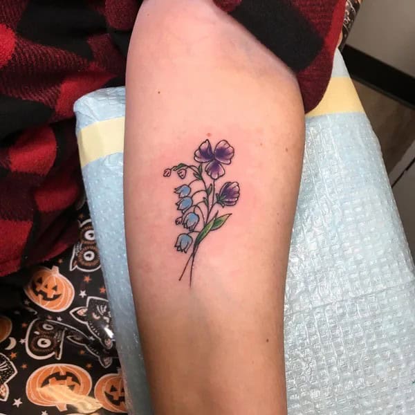 Lily of The Valley Colored Tattoo