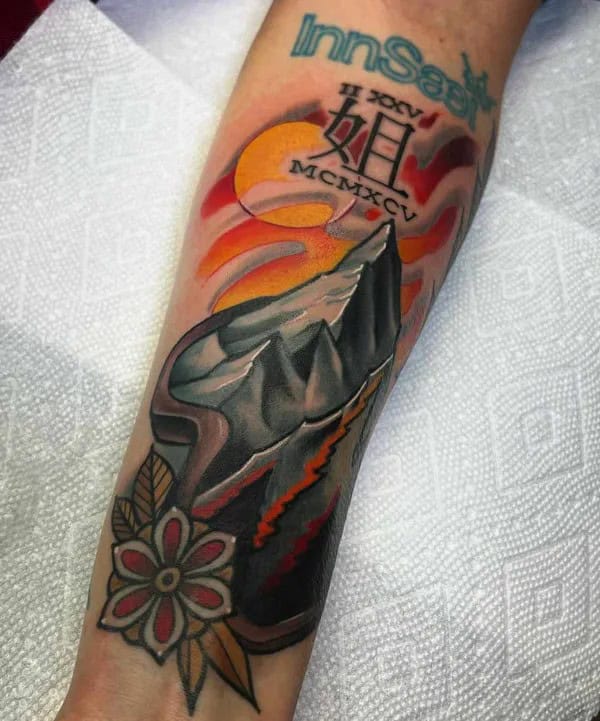 Traditional Mountain Tattoo