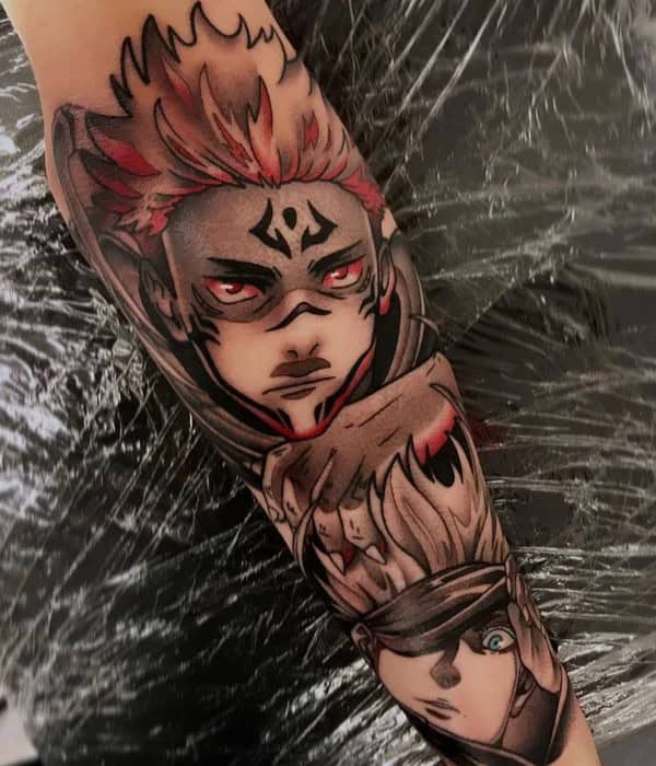 Sukuna Neck Tattoo