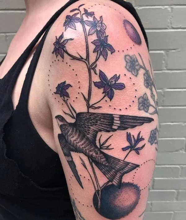 Larkspur and Nighthawk Tattoo