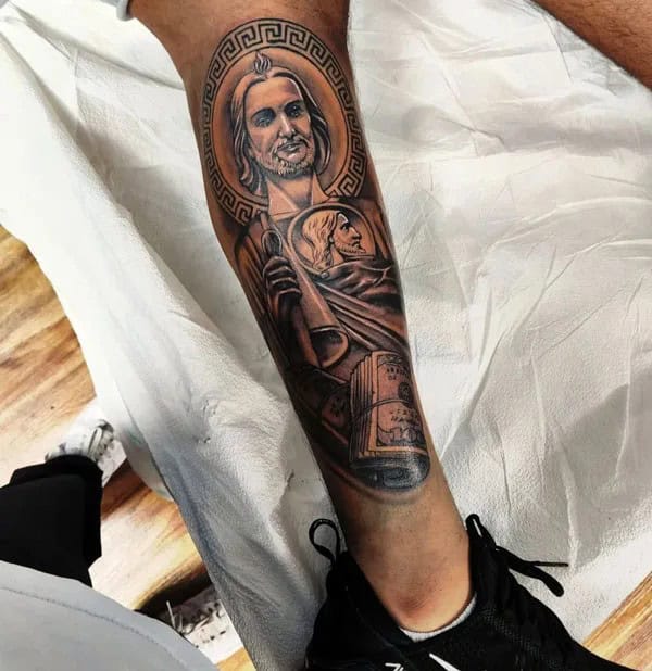 San Judas Flag Tattoo