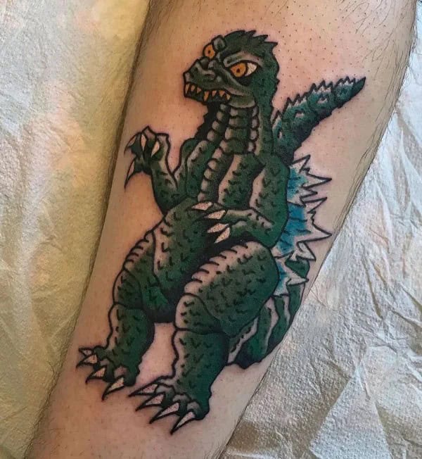 Godzilla vs Ghidorah tattoo