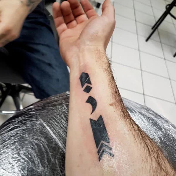 Arrow Semicolon Tattoo