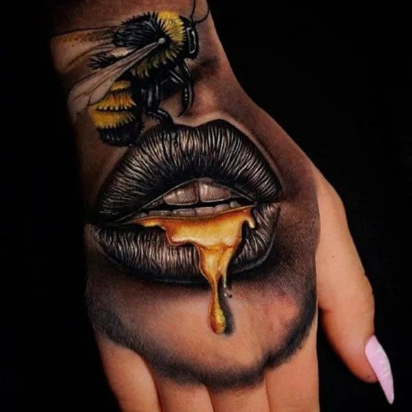 Bee Hand Tattoo