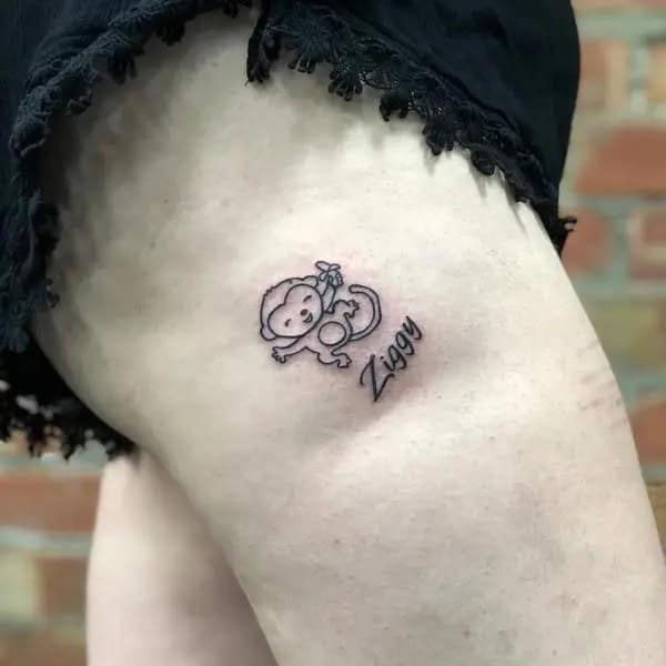 Simple Monkey Tattoo