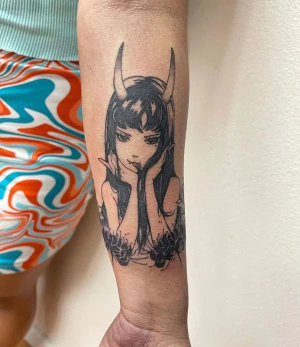 Geometric Junji Ito Tattoo