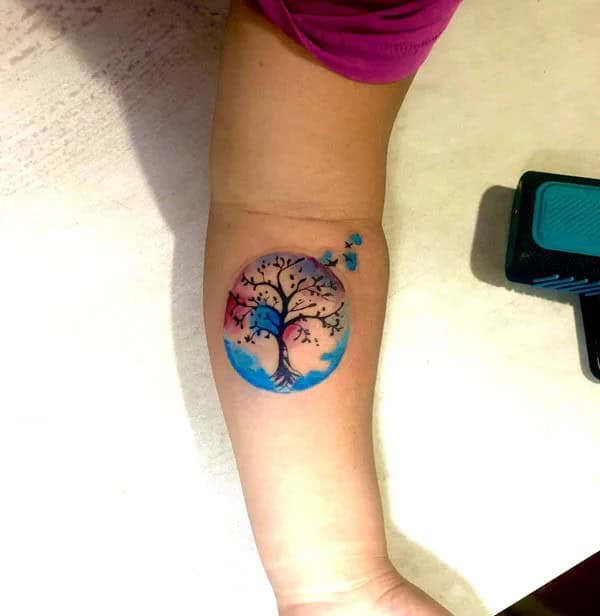 Watercolor Tree Of Life Tattoo