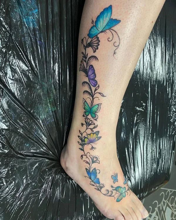 Butterfly Vine Tattoo