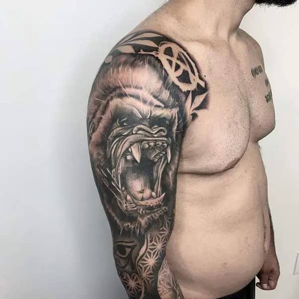 Gorilla Sleeve Tattoo