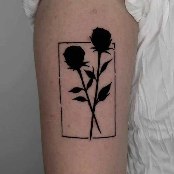 Blackwork Rose Tattoo