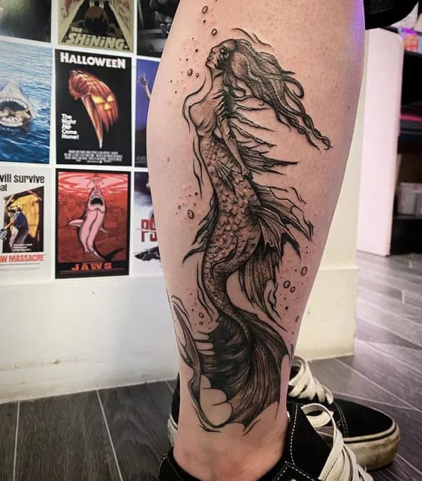 Gothic Mermaid Tattoo