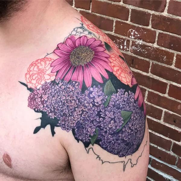 Flower Shoulder Tattoo