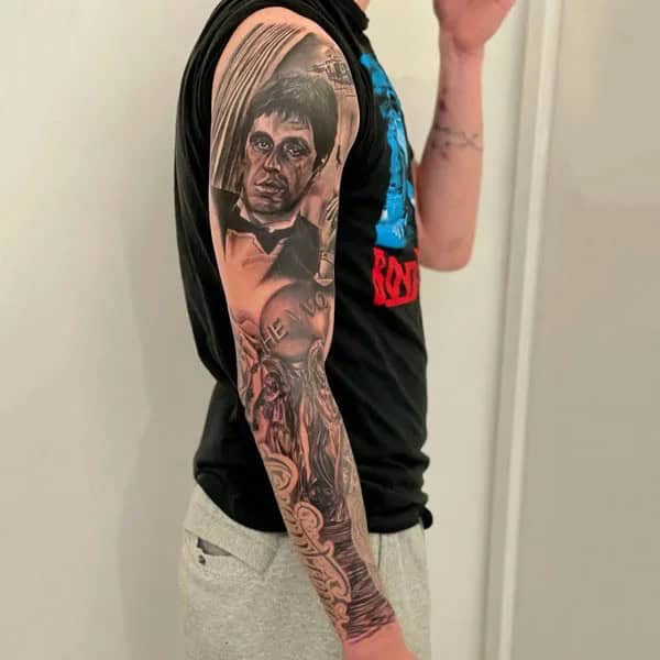 Scarface Sleeve Tattoo