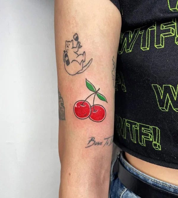 Simple Cherry Tattoo