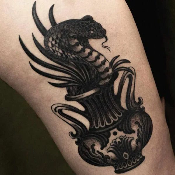 Illustrative Blackwork Tattoo